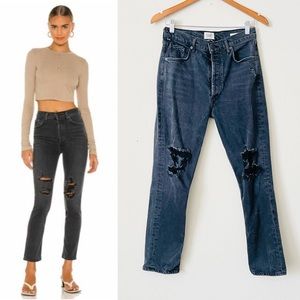 Citizens of Humanity SIZE 27 Charlotte distressed straight leg jeans